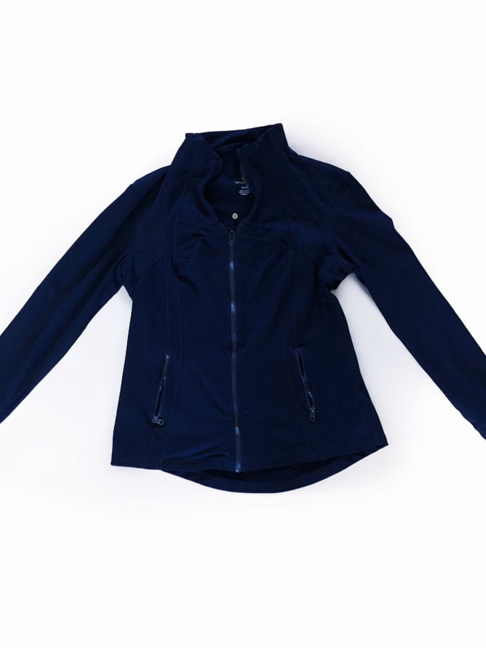 Tangerine Navy Blue Women's Athletic Jacket Size Medium Dri-Fit Zip-Up